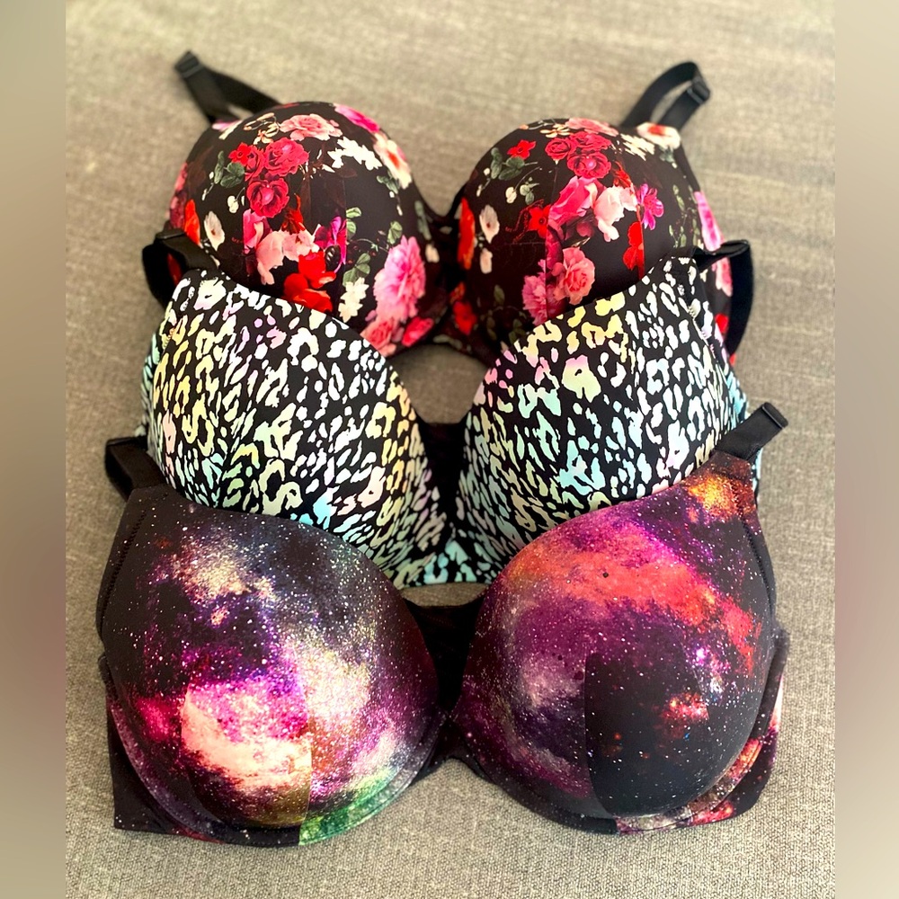 Bundle of 3 push up plunge bras